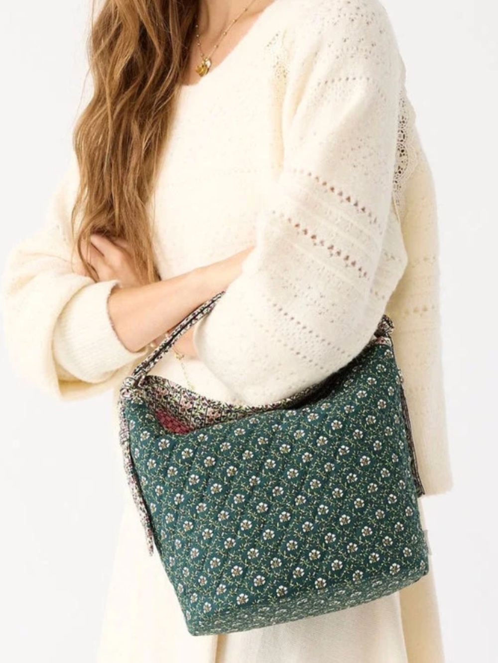 NWT Vera Bradley Astoria Shoulder Bag Mistletoe Lattice Crossbody Purse Tote NEW - Picture 2 of 11